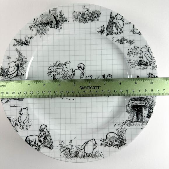 Disney Winnie the Pooh 10" Dinner Plates Set 4 Classic Sketch Christopher Robin - Picture 3 of 14